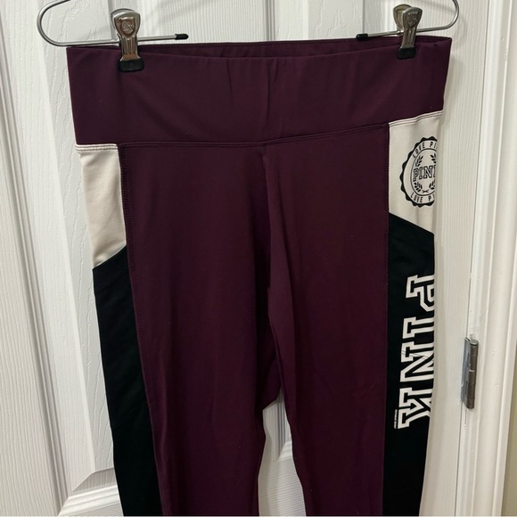 PINK Victorias Secret Wine Colored 7/8 Length Leggings Women’s Size Medium - Picture 3 of 9